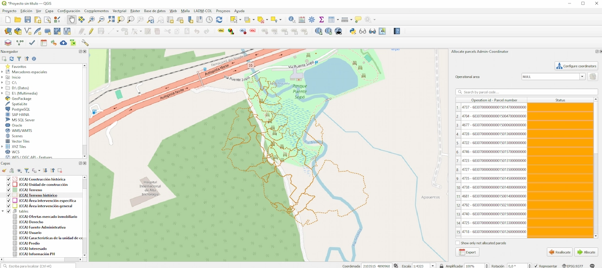 Detalle de asignaciones individuales en plataforma web